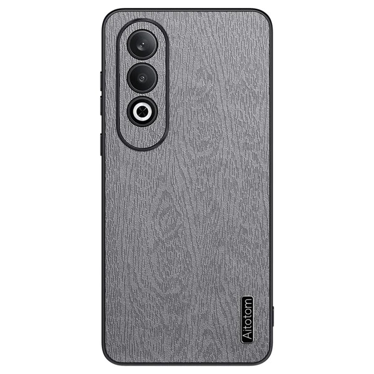 Cell Phone Cases for Oppo K12 Wood Texture PU Leather+PC+TPU Cover