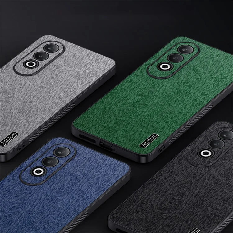Cell Phone Cases for Oppo K12 Wood Texture PU Leather+PC+TPU Cover