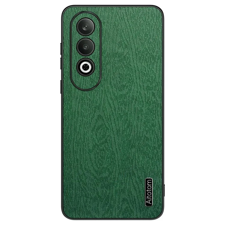 Cell Phone Cases for Oppo K12 Wood Texture PU Leather+PC+TPU Cover