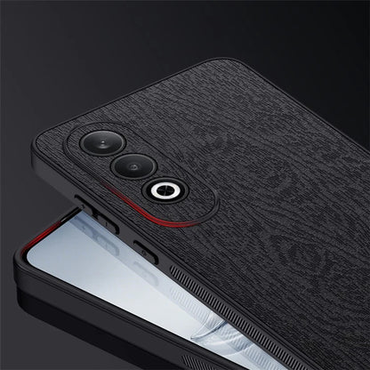 Cell Phone Cases for Oppo K12 Wood Texture PU Leather+PC+TPU Cover