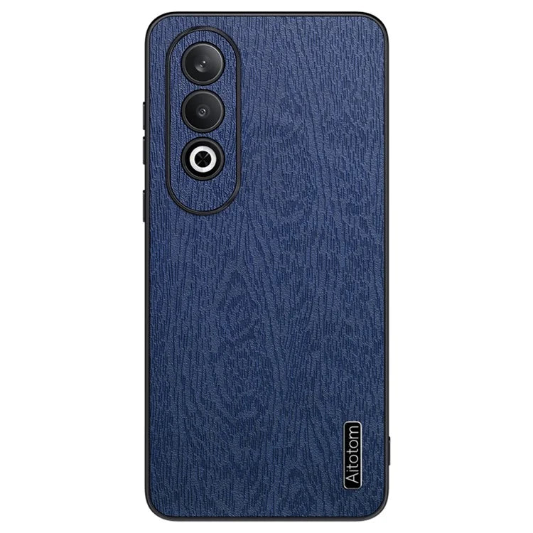 Cell Phone Cases for Oppo K12 Wood Texture PU Leather+PC+TPU Cover