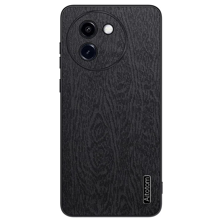 Cell Phone Cases for vivo Y200i 5G Shell Wood Texture PU Leather+PC+TPU Cover