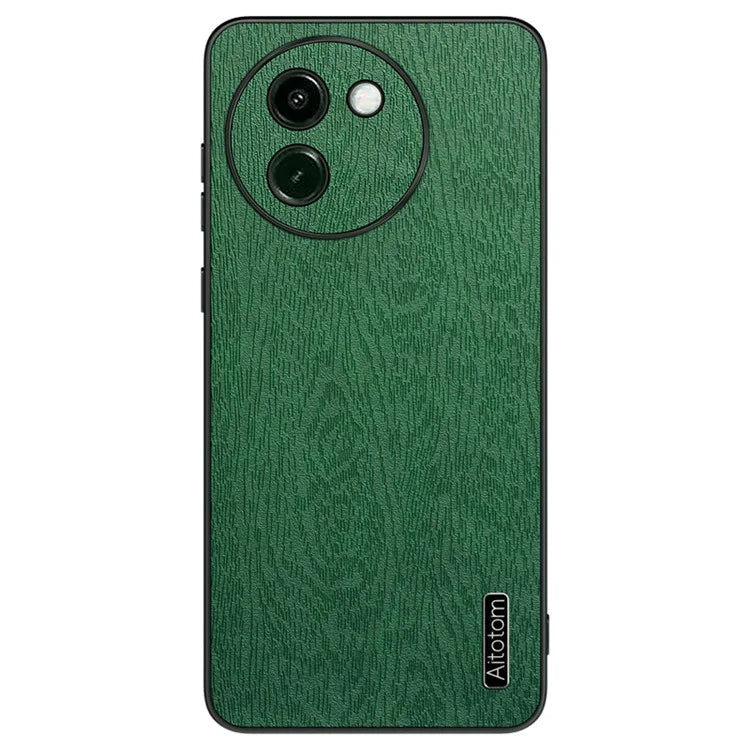 Cell Phone Cases for vivo Y200i 5G Shell Wood Texture PU Leather+PC+TPU Cover