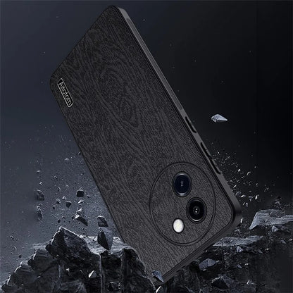 Cell Phone Cases for vivo Y200i 5G Shell Wood Texture PU Leather+PC+TPU Cover
