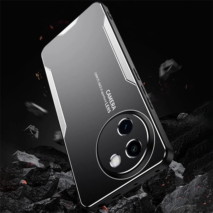For vivo Y200i 5G Shockproof Case Aluminum Alloy+PC+TPU Phone Back Protector