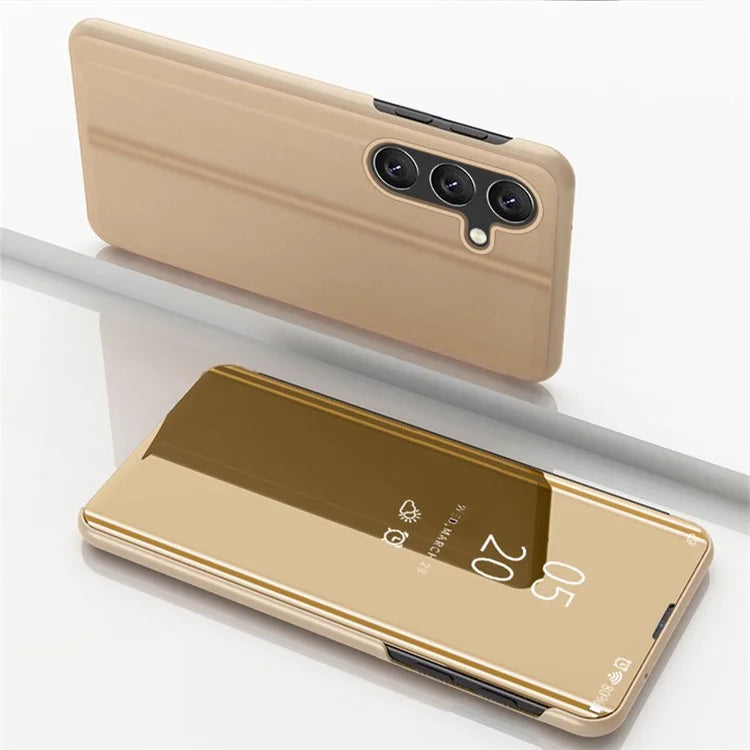 For Samsung Galaxy M55 5G / C55 5G / F55 5G Case Mirror Design View Window Stand Leather Phone Cover