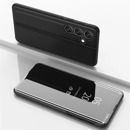 For Samsung Galaxy M55 5G / C55 5G / F55 5G Case Mirror Design View Window Stand Leather Phone Cover