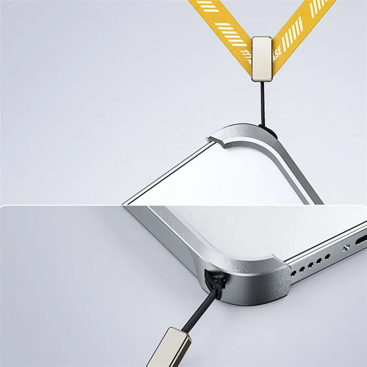 For iPhone 14 Pro Frameless Case X-Shape Minimalist Aluminium Alloy Slim Bumper Case