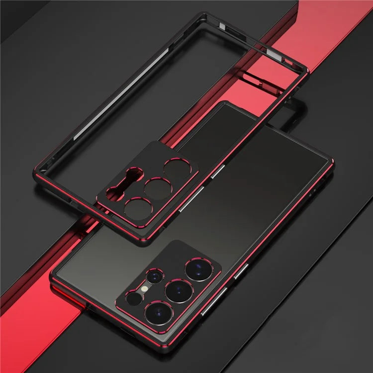 For Samsung Galaxy S24 Ultra Bumper Case Metal Frame Phone Cover with Camera Lens Protector