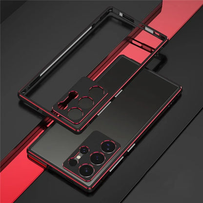 For Samsung Galaxy S24 Ultra Bumper Case Metal Frame Phone Cover with Camera Lens Protector