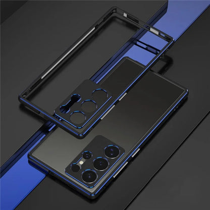 For Samsung Galaxy S24 Ultra Bumper Case Metal Frame Phone Cover with Camera Lens Protector