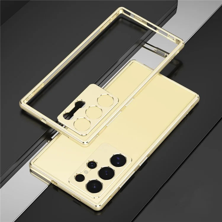 For Samsung Galaxy S24 Ultra Bumper Case Metal Frame Phone Cover with Camera Lens Protector