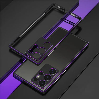 For Samsung Galaxy S24 Ultra Bumper Case Metal Frame Phone Cover with Camera Lens Protector