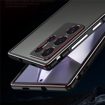 For Samsung Galaxy S24 Ultra Bumper Case Metal Frame Phone Cover with Camera Lens Protector