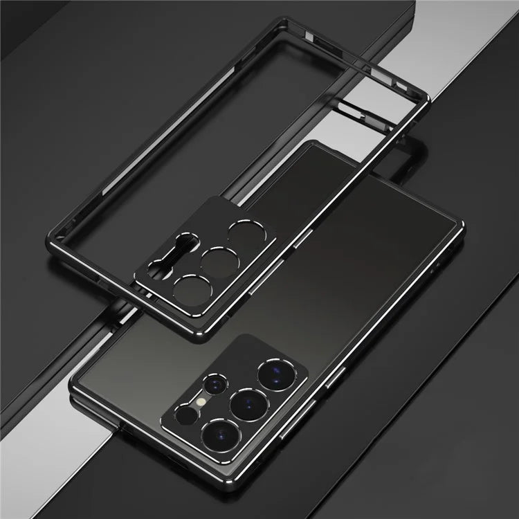 For Samsung Galaxy S24 Ultra Bumper Case Metal Frame Phone Cover with Camera Lens Protector