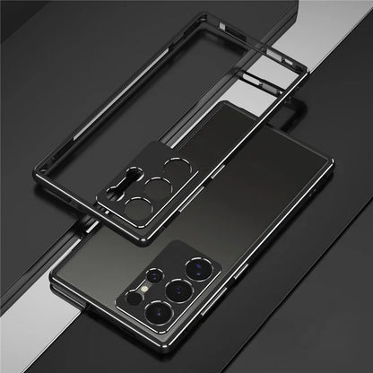 For Samsung Galaxy S24 Ultra Bumper Case Metal Frame Phone Cover with Camera Lens Protector