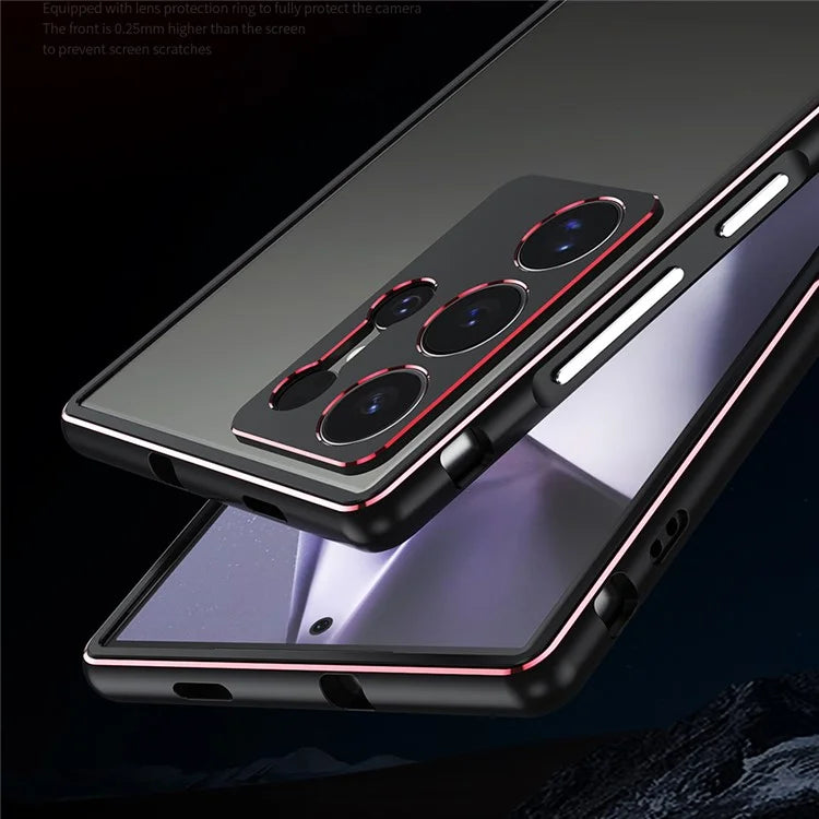 For Samsung Galaxy S24 Ultra Bumper Case Metal Frame Phone Cover with Camera Lens Protector
