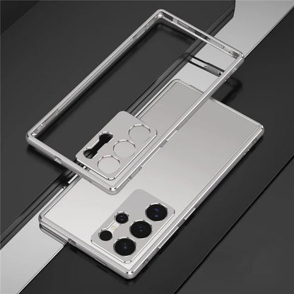 For Samsung Galaxy S24 Ultra Bumper Case Metal Frame Phone Cover with Camera Lens Protector