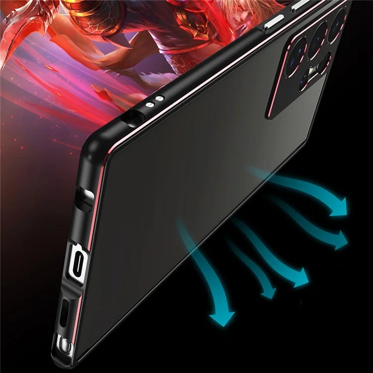 For Samsung Galaxy S24 Ultra Bumper Case Metal Frame Phone Cover with Camera Lens Protector