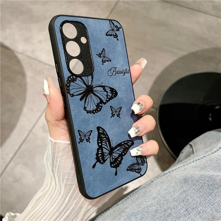 For Samsung Galaxy A05s 4G Phone Case Floral Retro Skin-Touch PU Leather+PC+TPU Back Cover