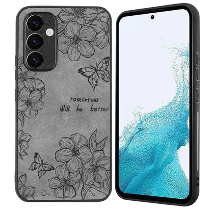 For Samsung Galaxy A05s 4G Phone Case Floral Retro Skin-Touch PU Leather+PC+TPU Back Cover