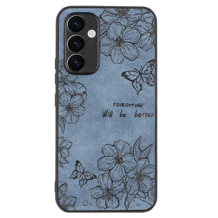 For Samsung Galaxy A05s 4G Phone Case Floral Retro Skin-Touch PU Leather+PC+TPU Back Cover
