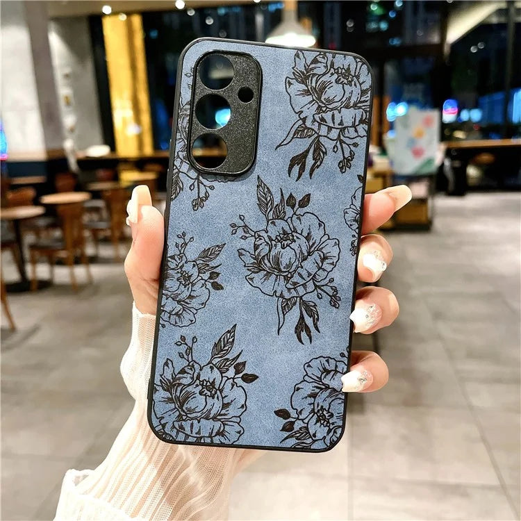 For Samsung Galaxy A05s 4G Phone Case Floral Retro Skin-Touch PU Leather+PC+TPU Back Cover