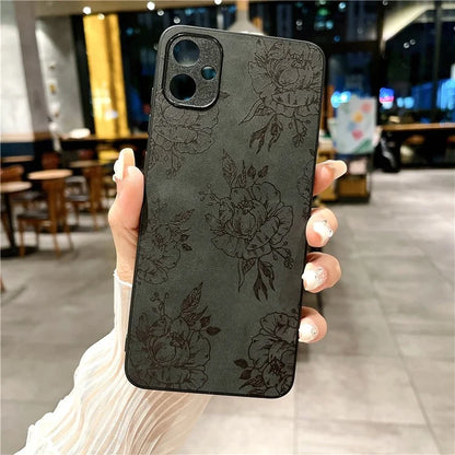 For Samsung Galaxy A05 4G Case Retro PU Leather+PC+TPU Mobile Phone Cover