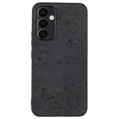 For Samsung Galaxy A34 5G Case Flower Pattern PU+PC+TPU Retro Phone Cover