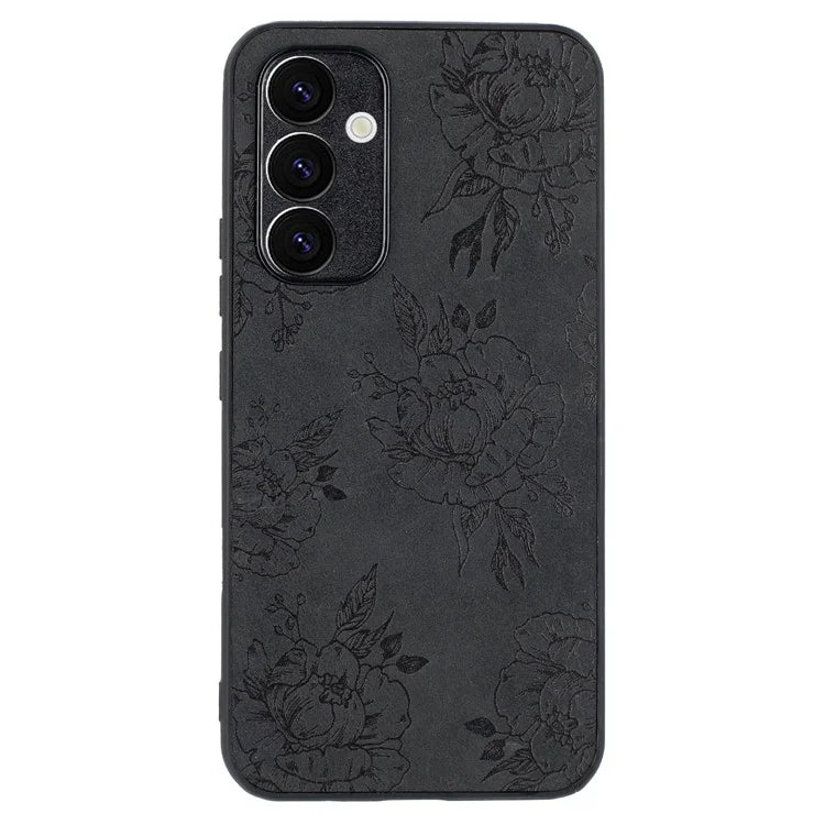 For Samsung Galaxy A34 5G Case Flower Pattern PU+PC+TPU Retro Phone Cover