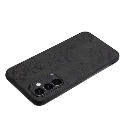 For Samsung Galaxy A34 5G Case Flower Pattern PU+PC+TPU Retro Phone Cover