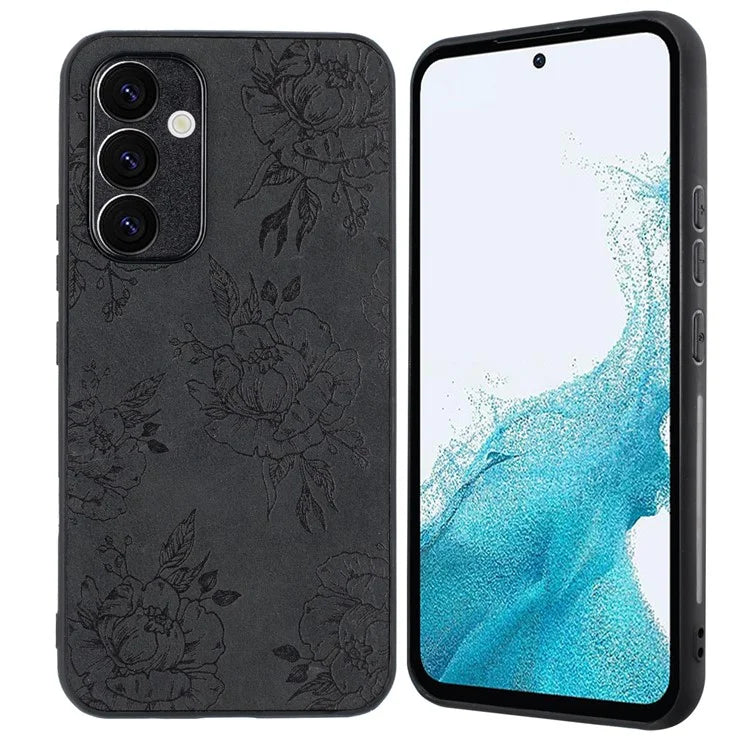 For Samsung Galaxy A34 5G Case Flower Pattern PU+PC+TPU Retro Phone Cover
