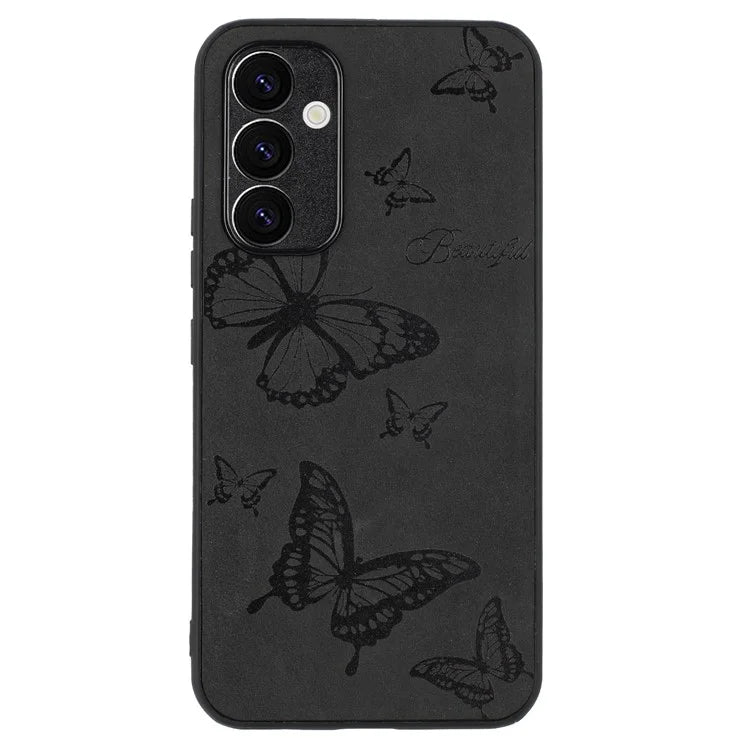 For Samsung Galaxy A34 5G Case Flower Pattern PU+PC+TPU Retro Phone Cover