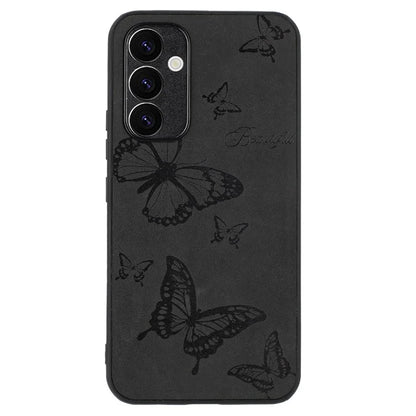 For Samsung Galaxy A34 5G Case Flower Pattern PU+PC+TPU Retro Phone Cover