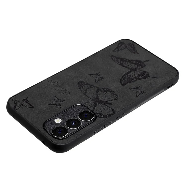 For Samsung Galaxy A34 5G Case Flower Pattern PU+PC+TPU Retro Phone Cover