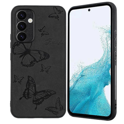 For Samsung Galaxy A34 5G Case Flower Pattern PU+PC+TPU Retro Phone Cover