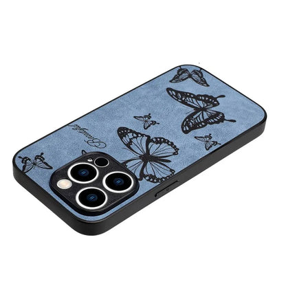 For iPhone 14 Pro Max Case Retro PU Leather+PC+TPU Smart Phone Shell