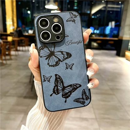For iPhone 14 Pro Max Case Retro PU Leather+PC+TPU Smart Phone Shell