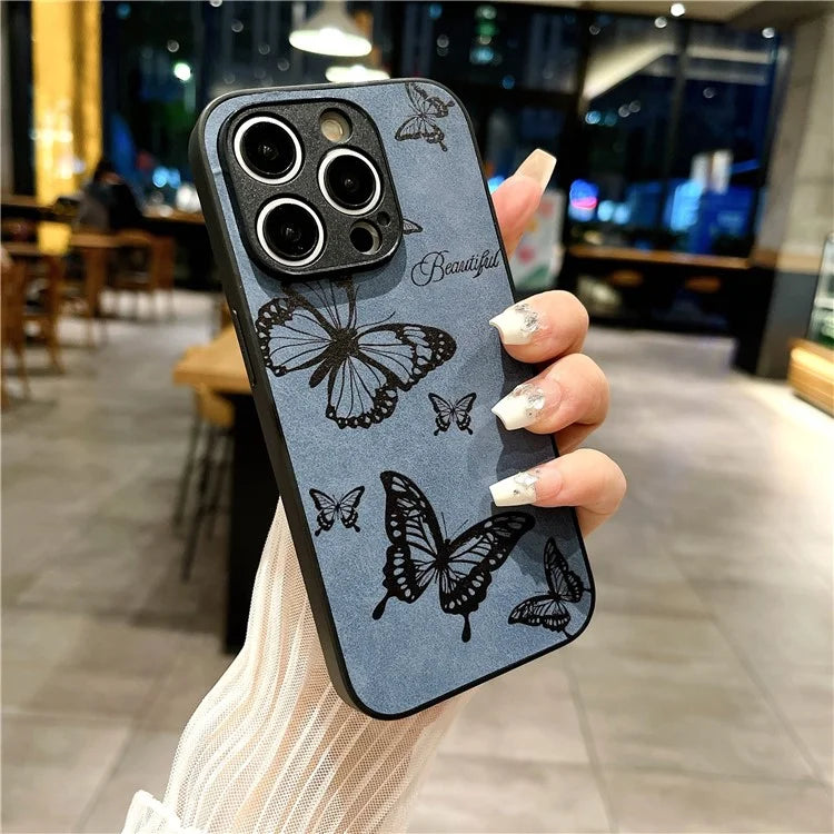 For iPhone 14 Pro Max Case Retro PU Leather+PC+TPU Smart Phone Shell