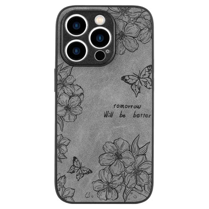For iPhone 14 Pro Max Case Retro PU Leather+PC+TPU Smart Phone Shell