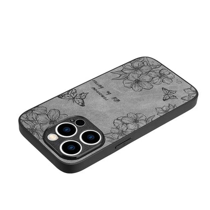 For iPhone 14 Pro Max Case Retro PU Leather+PC+TPU Smart Phone Shell