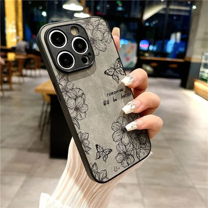 For iPhone 14 Pro Max Case Retro PU Leather+PC+TPU Smart Phone Shell