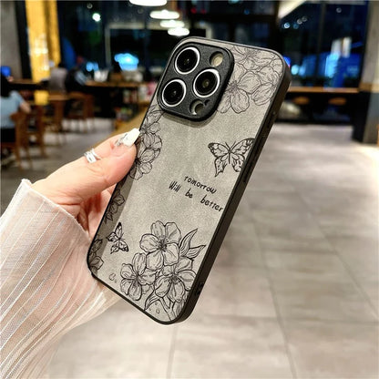 For iPhone 14 Pro Max Case Retro PU Leather+PC+TPU Smart Phone Shell