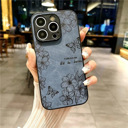 For iPhone 14 Pro Max Case Retro PU Leather+PC+TPU Smart Phone Shell