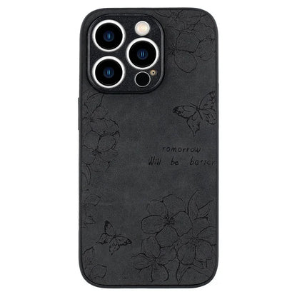 For iPhone 14 Pro Max Case Retro PU Leather+PC+TPU Smart Phone Shell