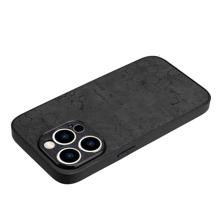For iPhone 14 Pro Max Case Retro PU Leather+PC+TPU Smart Phone Shell