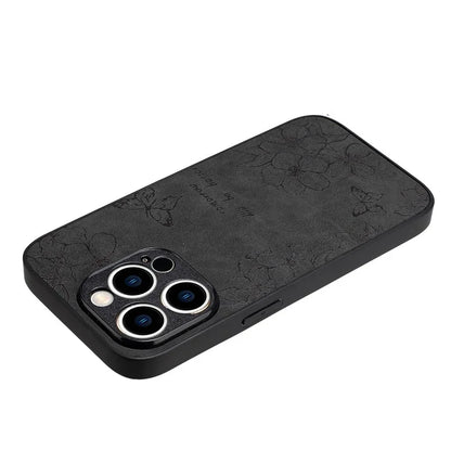 For iPhone 14 Pro Max Case Retro PU Leather+PC+TPU Smart Phone Shell