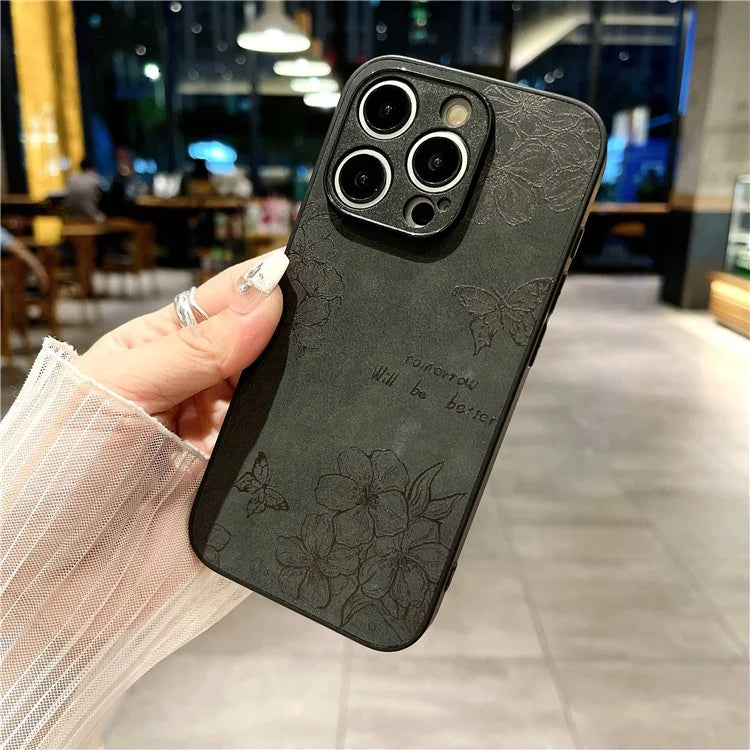 For iPhone 14 Pro Max Case Retro PU Leather+PC+TPU Smart Phone Shell