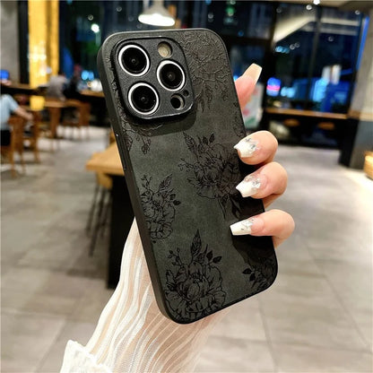 For iPhone 14 Pro Max Case Retro PU Leather+PC+TPU Smart Phone Shell