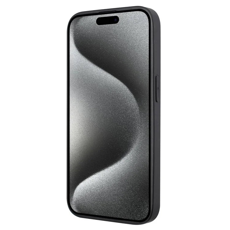 For iPhone 15 Pro Max Case Retro PU Leather Coating Flower Pattern Phone Cover